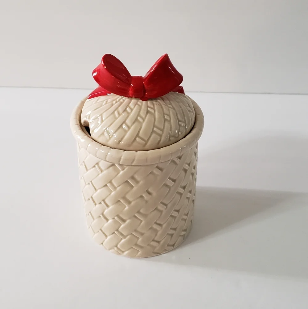 Otagiri Holly Berry Jam Jelly Jar Vintage